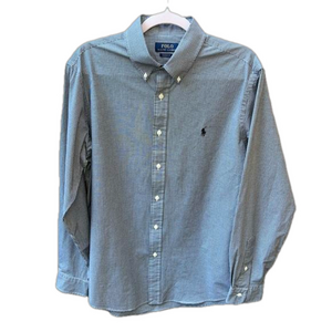 Polo Ralph Lauren Black/White Check Button Up Long Sleeve Shirt. Size 16.5.